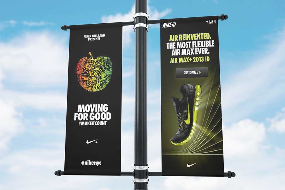 Lamppost advertisement Banners showcase the brilliance of your brand to your target audience.